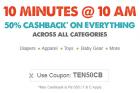 Get 50% cashback on everything for 10 minutes only