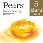 Pears Pure and Gentle Bathing Bar, 125g (Buy 4 Get 1 Free)