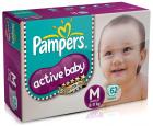 Pampers Active Baby Medium Size Diapers (62 Count)