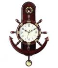 Altra Plastic Pendulum Wall Clock (45 cm x 30 cm x 5 cm, Brown)