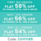 Flat 58% off on fashion  on Rs. 1499 & above