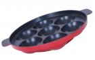 Nirlon Non-Stick Mini Appam Patra, Paniyarakal; Kadai Appam Pan, 7 Cavity,Red/Black
