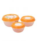 Princeware Orange Fresh Vent Round Set of 3 Containers