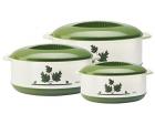 Milton Orchid 3 Piece Junior Insulated Casserole Set, Green