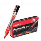 Luxor 1222 Refillable Permanent Marker - Red - Box of 10