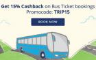 Get 15% (upto Rs 200) Cashback on Bus ticket bookings