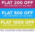 Rs. 1000 off on 1899/ 500 off on 999 & Rs. 200 off on Rs. 600