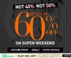 Flat 60% Off on Vero Moda, Jack & Jones and Only + 50% cashback via Mobikwik