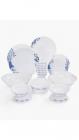 Corelle Vitrelle Glass White And Blue Dinner Set- Set Of 30
