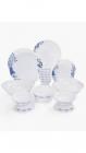 Corelle Vitrelle Glass White And Blue Dinner Set- Set Of 30