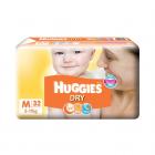 Huggies New Dry Medium Size Diapers (32 Counts)