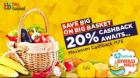 Get 20% cashback on Big Basket on paying with MobiKwik wallet (Maximum  Rs. 175)