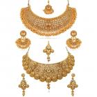 REEVA Pearl Gold Plated Jewellery Set for Women - Combo Pack