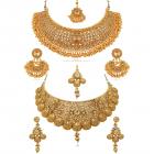 REEVA Pearl Gold Plated Jewellery Set for Women - Combo Pack
