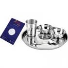Tosmy Exclusive Stainless Steel Dinner Set, 5-Pieces With Silver Coin