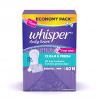 Whisper Clean and Fresh Daily Liners - 40 Count