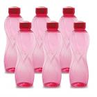 Cello Twisty PET Bottle Set, 1 Litre, Set of 6, Pink