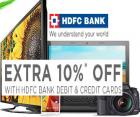 Extra 10% off on HDFC Bank Debit & Credit Cards