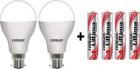 Eveready 14w (Pack of 2) LED Bulb with 4 Free Eveready Ultima AAA Alkaline Battery