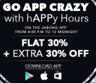 Flat 30% off + Extra 30% off from 8 PM to 12 Midnight