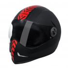 Steelbird 173609 Adonis Dashing Full Face Helmet (Black and Red, L)