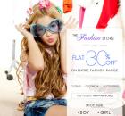 Flat 30% OFF* on entire range of Apparel, Footwear & Fashion