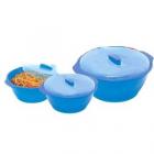 Set Of 3 Twist N Serve Microwave Safe Cookware Set Small