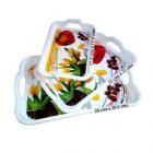 Imported & Designer Serving Tray Set of 3 - Heavy Duty Unbreakable Plastic