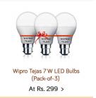 Wipro Tejas 7W (Pack of 3) LED Bulbs