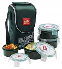 Cello Max Fresh Click Polypropylene Lunch Box Set, 300ml, 4-Pieces, Green