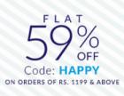 Flat 59% Off on orders of Rs.1199 & Above