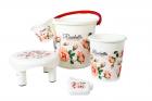 Ruchi Plastic 5 Piece Printed Bathroom Set - Ivory