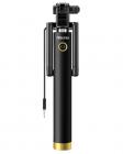 iVoltaa Next Gen Compact Wired Selfie Stick for iPhone and Android - Black