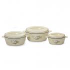 Cello Cuisine Insulated Casserole Gift Set, 3-Pieces, Ivory