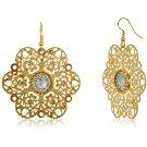 FoxySperks Brass Drops and Danglers Earring for Women (Golden)