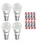 Eveready 7W (pack of 4) LED Bulb with Free 8 Pc Eveready Ultima Alkaline AAA Battery