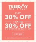 flat 30% and extra 30% off(8pm to 8am only)