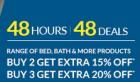 Buy 2 Get 15% OFF, Buy 3 Get 20% OFF on a range of Bed, Bath & more products