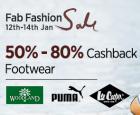 50% - 80% cashback on footwear