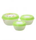 Princeware Green Fresh Vent Round Set of 3 Containers
