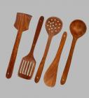 Home Creations Set of 5 pc Wooden Kitchen Cooking tool