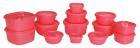 Princeware SF Plastic Storage Container Set, 14-Pieces, Pink