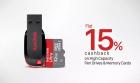 Flat 15% Cashback On Memory Cards & Pendrives