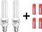 Eveready 15 W B22 CFL Bulb  (White, Pack of 2)