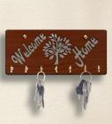 Brown Welcome Home Wooden 7 Hooks Key Holder by Sehaz Artworks