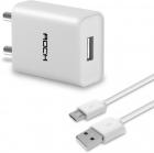 Rock ITG121 2.1 Amp Single Port Travel Mobile Charger  (White, Cable Included)