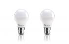 Syska Base B22 8-Watt Round LED Bulb (Pack of 2, Cool Day Light)