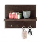 Forzza Mia Wall Shelf with Key Holder (Matte Finish, Wenge)