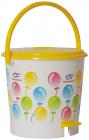 Princeware 4432 Printed Round Small Assembled Light Garbage Bucket (12 Litres) (Assorted Colors and Prints)