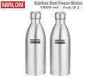 Nirlon Stainless Steel Water Bottle Set, 2-Pieces, Silver (2_FB_48844)